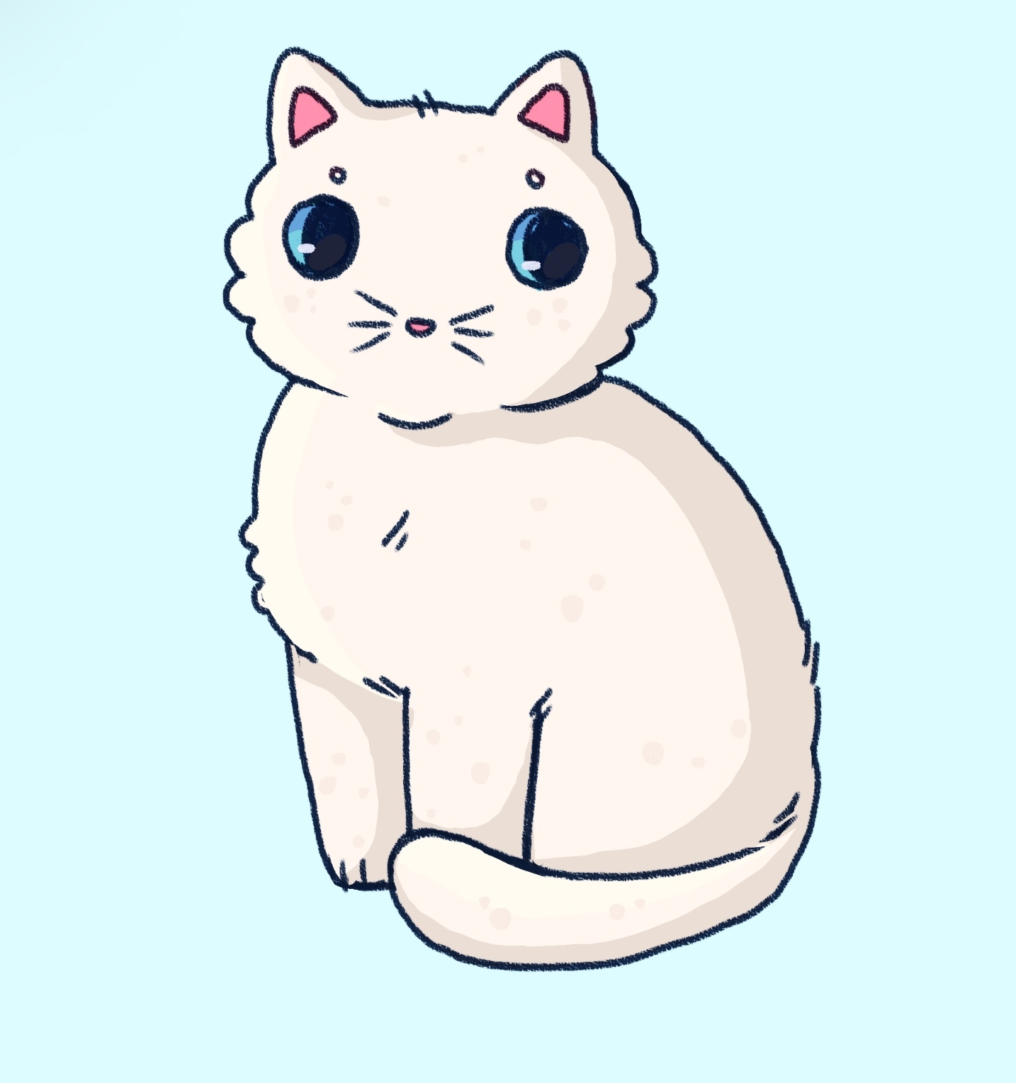 White Cat Sticker